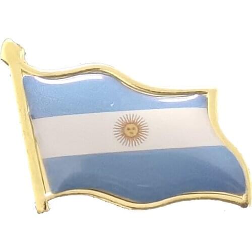Argentina Flag Brooch Electroplated Gold Badge Lapel Pin Backpack/Collar/Hat/School Bag