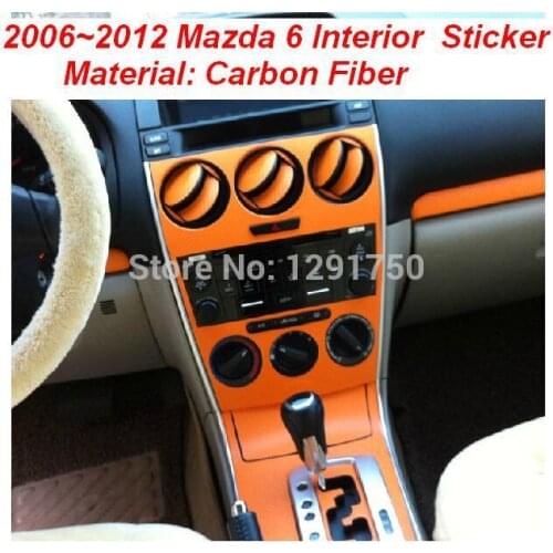 Car for mazda 6 sticker carbon fiber Special Stickers For Mazda 6 color black/orange carbon fiber sticker For Mazda 6 2006~2012