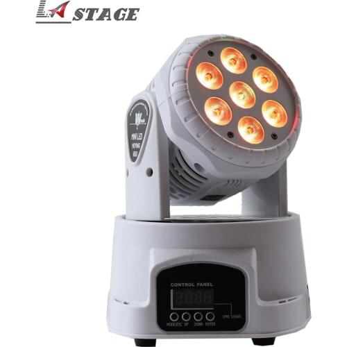 Free Shipping 4pcs/Lot White LED Moving Head Wash Effect Light 7*12W RGBW 4in1 Quad Color Led LED Stage DJ Lighting