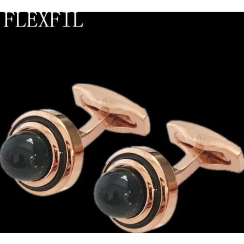 FLEXFIL Jewelry french shirt cufflink for mens Brand designer Cuffs link Button male High Quality H Luxury Wedding wholesale