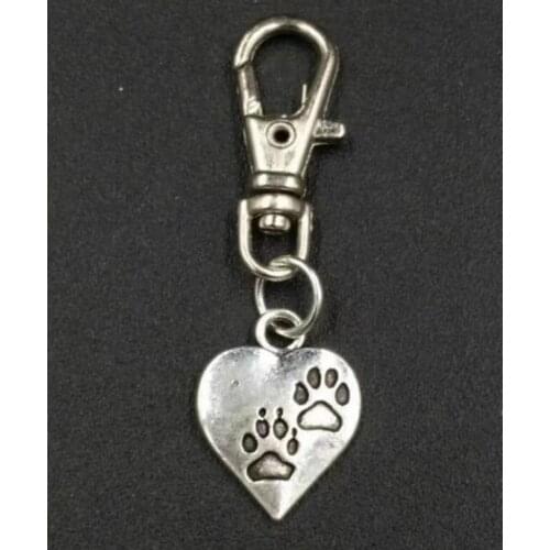 Cat Dog Paw Heart Rotating Lobster Clasp Charm DIY Keychain, Key Chain Keyring Fashion Pendant Jewelry