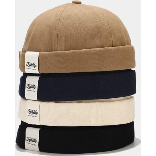 Summer Fashion Skullcap Casual Outdoor Cotton Cap Beanies Corduroy Adjustable French Brimless Hat Retro Skullcap