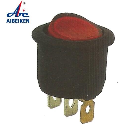 Mini round rocker switch 10A with illumination on-off function rocker switch t125 5e4 KCD1-101N-5