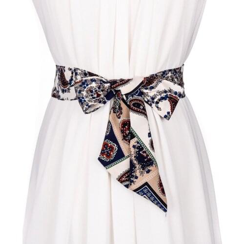 Fashion Silk Dress Belts for Women Self Tie Wrap Around Waistband All-match Female Belts Cummerbunds PD30