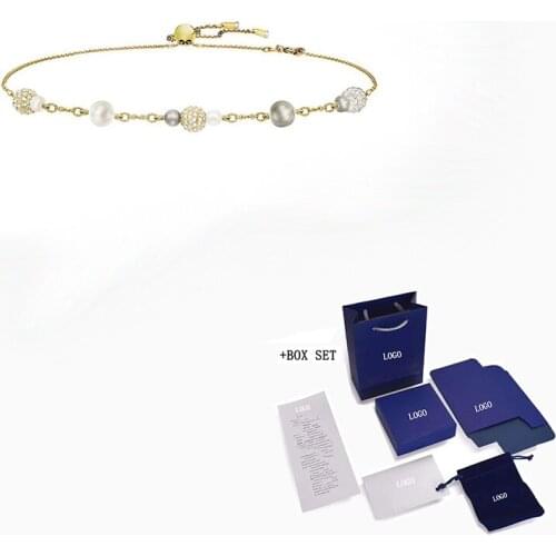 Fashion Jewelry SWA New LADY JANE Golden Necklace Color Charming Crystal Pearl Female Luxury Jewelry Party Romantic Gift