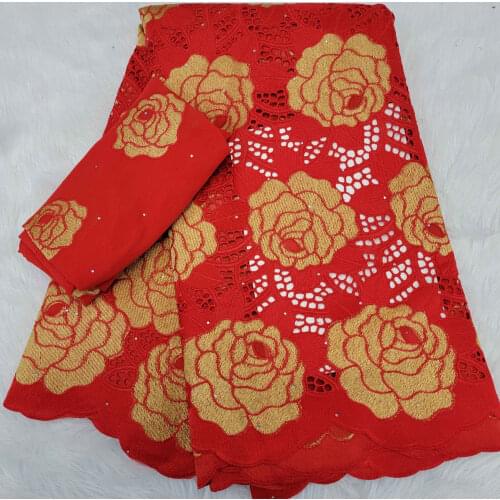 Latest Swiss voile Lace Fabric 100% Cotton Embroidery High Quality African French Lace Fabrics For Wedding 7Yards