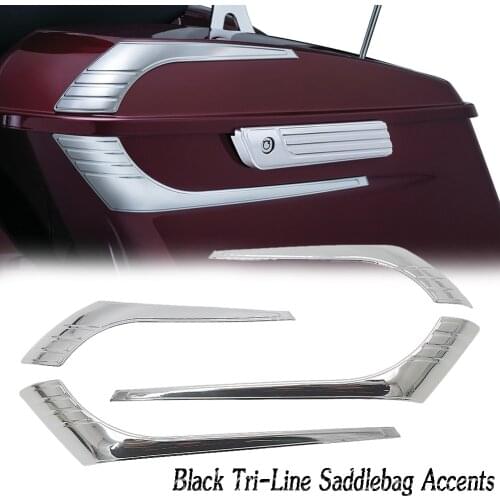 Tri-Line Saddlebag Lid Accents FOR HARLEY Electra Road Street Glides Road Kings 2014-2020