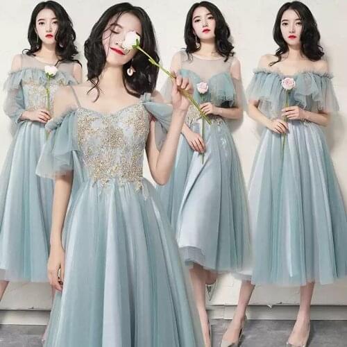 Bridesmaids Dresses Illusion V-Neck Sequined Beading Embroidery Lace Tulle Spaghetti Straps A-Line Women Wedding Party Gown E499