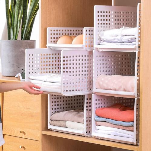Polypropylene wardrobe storage artifact storage rack layered partition household kitchen racks bathroom organizer clothes storag
