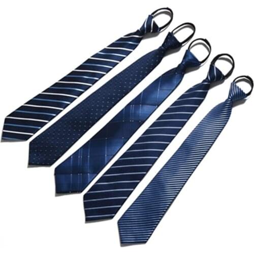 Stripe Ties for Men Shirt Wedding Cravate Pour Homme Jacquard Woven Necktie Party Business Tie Formal Lot Automatic Zip Tie