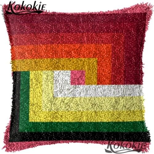 Handmade Unfinished Crocheting Rug Kits Yarn cross stitch kits embroidery needlework sets latch hook kits cartoon Pillowcase mat