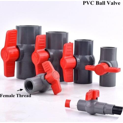 1/2“~4” Female Thread PVC Ball Valve Garden Watering Irrigation System Water Pipe Connector Aquarium Tank Tube Joint Controller