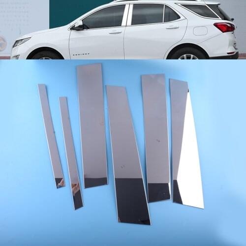 1 Set Window Door Pillar Post Trim Chrome Stainless Steel fit for Chevrolet Equinox 2018 2019 2020