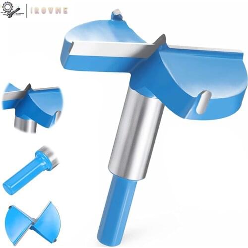 1PC16-55MM Blue Tungsten Steel Carbide Wood Drill Hinge Punching Wood Hole Opener Pointed Woodworking Tool Hole Saw Tool