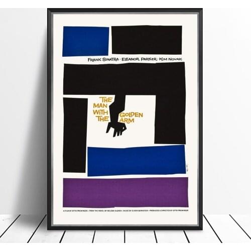 The Man with the Golden Arm - Saul Bass design 80s Movie Poster Canvas Art Print Wall Painting Home Decoration (No Frame)