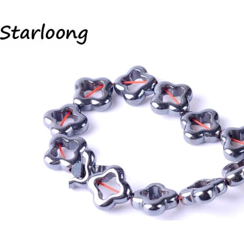 1pack/lot 12/16mm Natural stone bright multi-color flower loose spacer hematite beads for DIY jewelry necklace bracelet making