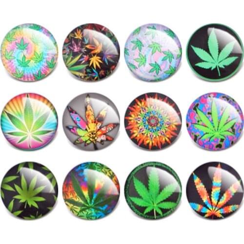 10pcs/lot New Mixed Snap Jewelry Green Leaf Glass Charms 18mm Snap Button Jewelry for 18mm Snaps Bracelet ZB418