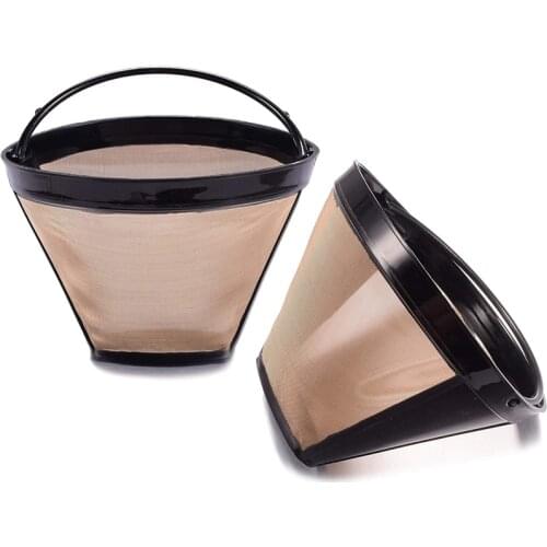 2PCS Reusable Cone Coffee Maker Filters for Ninja Coffee Bar Brewer Replacement Permanent Basket Filter