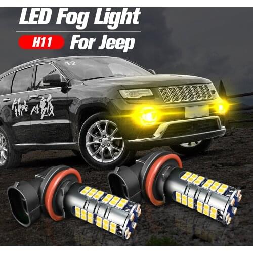 2pcs LED Fog Light Blub H11 Lamp Canbus No Error For JEEP Renegade 2015-2019 Compass 2015-2019 Grand Cherokee 2014-2019