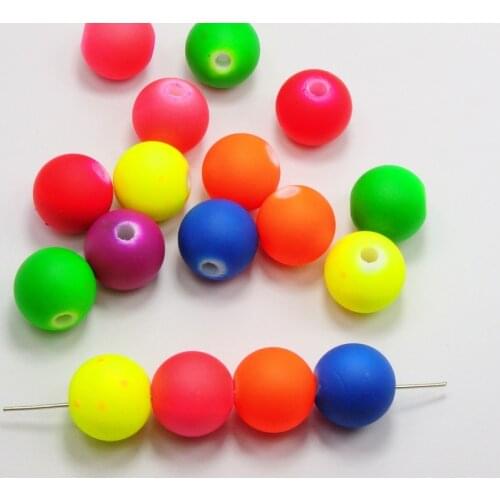 20 Mixed Fluorescent Neon Beads Acrylic Round Beads 18mm(0.71") Rubber Toneone