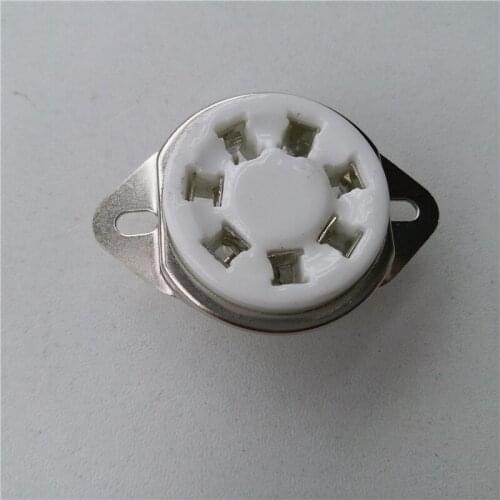 4pcs ceramic tube socket seat Big 7 pin scaffolding GZC7-2 tube sockets silver foot for EF50 EC52 TT12 EFF51 QE04/10