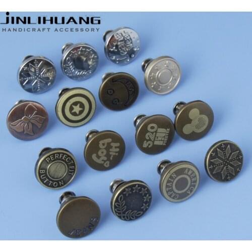 5PCs Snap Fastener Metal Buttons for Clothing Jeans Perfect Fit Adjust Button self Increase Reduce Waist Free Nail Sew Botones