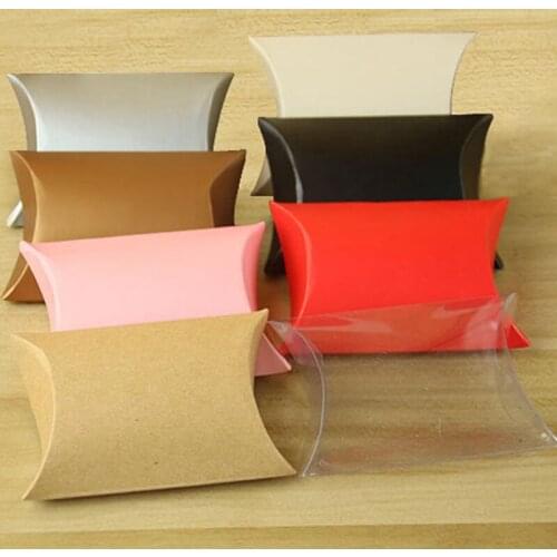 50pcs Pillow Bag Candy Box Wedding Party Gift Packaging Box PVC Transparent Multi-color Spot Wedding Birthday Party Favor