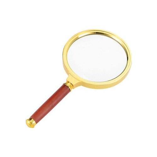 80mm 4X Handheld Magnifying Glass Lens Magnifier Gold Tone