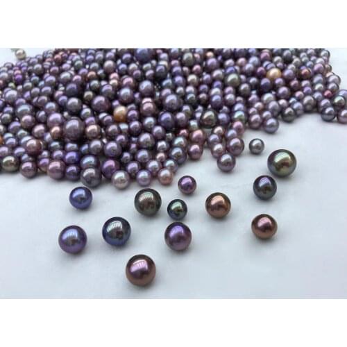 9-15 mm high luster AAA big perfect round nature violet pearl,100% Nature freshwater loose pearl,half hole or no hole