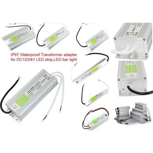 AC- DC 12V 24V IP67 Waterproof Transformer Power Supply Adapter LED Driver 10-250W for 5050 5630 2835 3014 led strip bar light