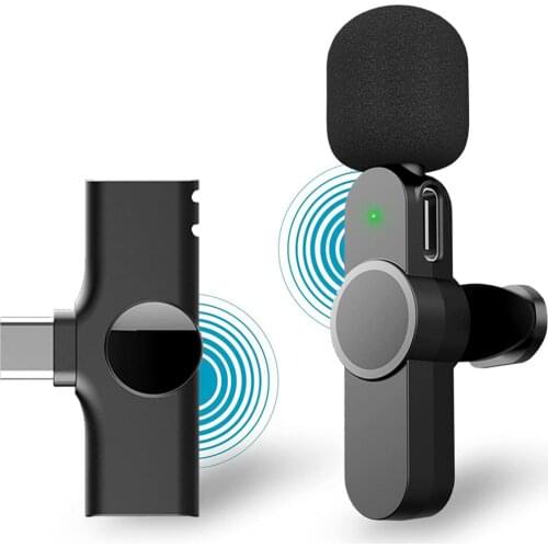 Wireless Lavalier Microphone Portable Mini Mic for Type C Android Phone Youtubers Facebook Live Broadcast
