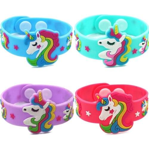 Fashion Children Lovely Animal Unicorn Colorful Bracelet Wristband Kids Mix Styles Charm Birthday Party Gift Bracelets