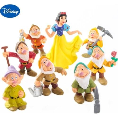 8 Pcs/set Disney Snow White and the Seven Dwarfs Action Figure Toys 6-10cm Princess Doll Cake Decoration Model Children’s Gift