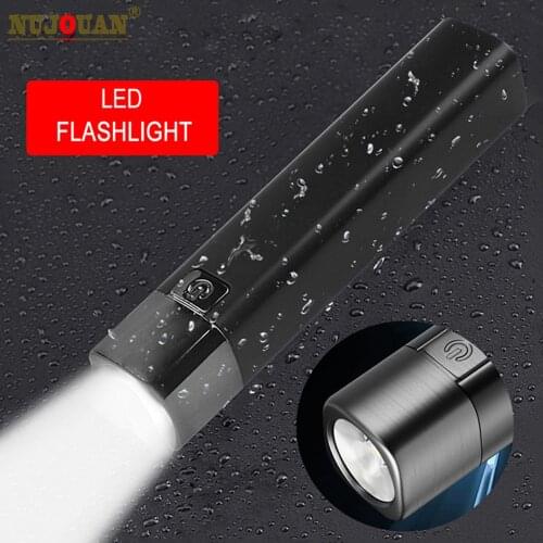 USB Rechargable Mini LED Flashlight 3 Lighting Mode Waterproof Torch Telescopic Zoom Stylish Portable Suit For Night Lighting