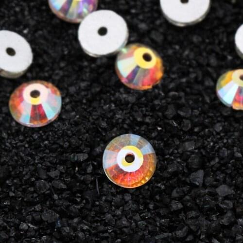 Crystal AB Clothes Button Sewing Crystal Applique one Hole Sew on Crystal Stones for Clothing Dress Decoration Festival Decorate