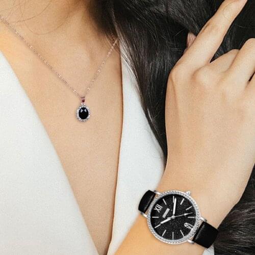 Womens Watch Necklace Set WomenS Necklace Watch Exquisite Fashion Temperament Watches Popular Items amante relógios 04