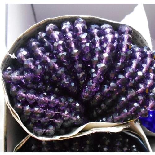 Purple Color 8mm 70pcs Rondelle Austria faceted Crystal Glass Beads Loose Spacer Round Beads for Jewelry Making