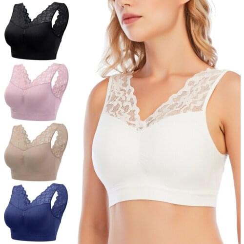 Lace Sexy Sports Bra Top Fitness Women Push Up Cross Straps Yoga Running Gym Femme Active Wear Padded Underwear Crop Tops