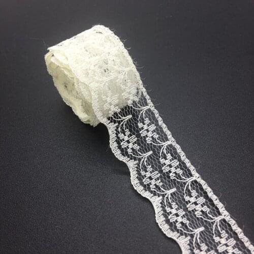 3/4" 20mm Wide (10yards/lot)Cream Handicrafts Embroidered Net Lace Trim Ribbon DIY Wedding/Birthday/Christmas Decorations