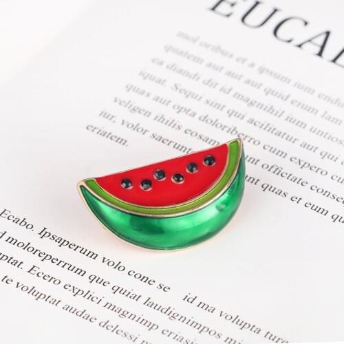 Cute Iridescence Watermelon Enamel Brooch Pins for Women Children Modern Stylish Fruit Brooches Jewelry Gifts