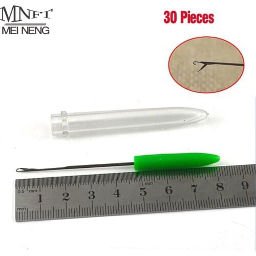 MNFT 30 Pieces Plastic Handle With Cap Boilie Loading Needle Small Baiting Hook Boilee Needle For Carp Fishing Terminal Tackle