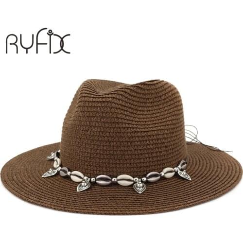 Men and womens straw hat shell design outdoor sun hat beach resort must-have straw hat HA145