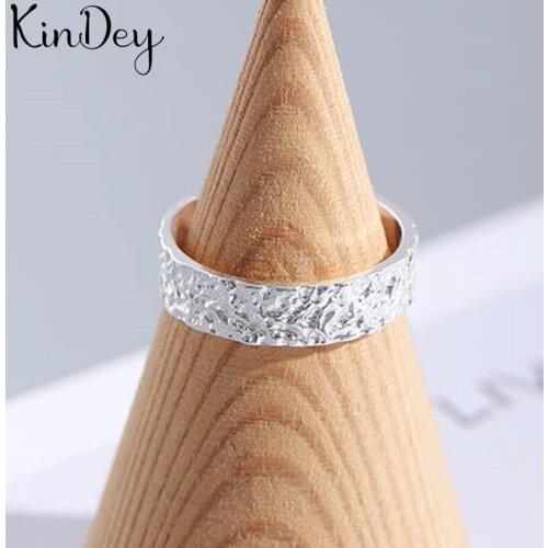 Punk Fancy Silver Color Irregular Round Rings for Women Men Large Adjustable Size Rings aneis