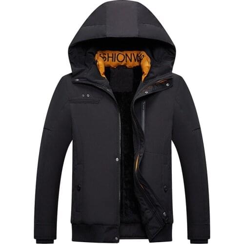 Quality Large Size Men Parkas Coat Plus Thicken Slim Zipper Winter Clothing Warm Detachable Fur Collar Mens Winter Jacket