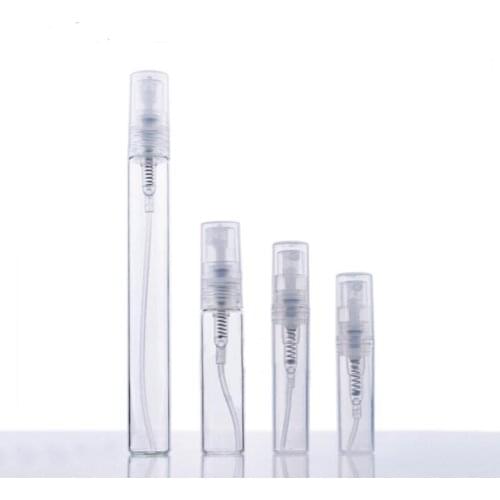 2ml 3ml 5ml 10ml plastic/Glass Empty Refillable Spray Perfume Bottle, Small Perfume Atomizer Sample Vials LX2507