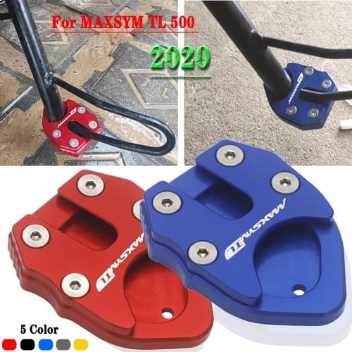 Motorcycle Kickstand Foot Rest Foot Side Stand Extension Pads Support Plate For SYM MAXSYM TL 500 Maxsym TL500 2020 Accessorie