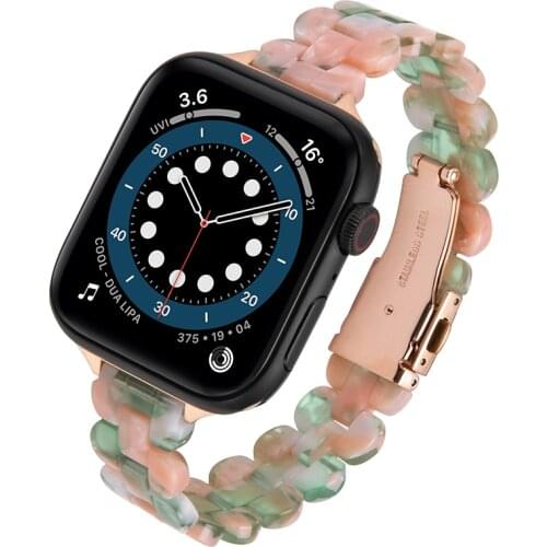 Newest Resin Strap for Apple Watch iWatch 6 5 4 3 2 SE 38mm 42mm 40mm 44mm Men Women Slim Replacement Bracelet Wrist Band