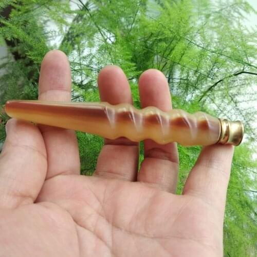 Hand-Made For healthy tobacco pipe cigarette holder Tibetan ox horn smoking pipe