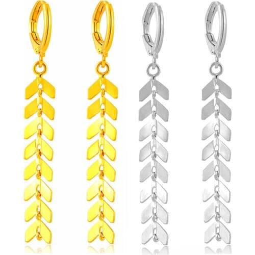 1Pair Stainless Steel Earring Airplane Leaf Chain Charms Gold For DIY Bohemian Hand Made Earring Beads Jewelry Making