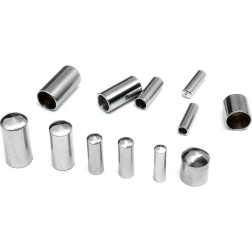 20Pcs/Lot 2/3/4/5mm Stainless Steel Round Head Cord End Caps For DIY Rope Leather Jewelry Making Accessories Jewelry Findings